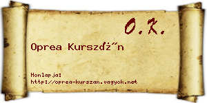 Oprea Kurszán névjegykártya